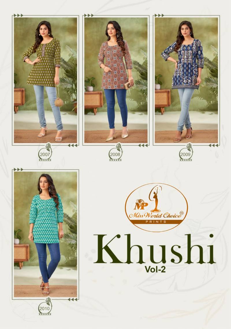 Miss World Khushi Vol 2 Cotton Short Tops Collection