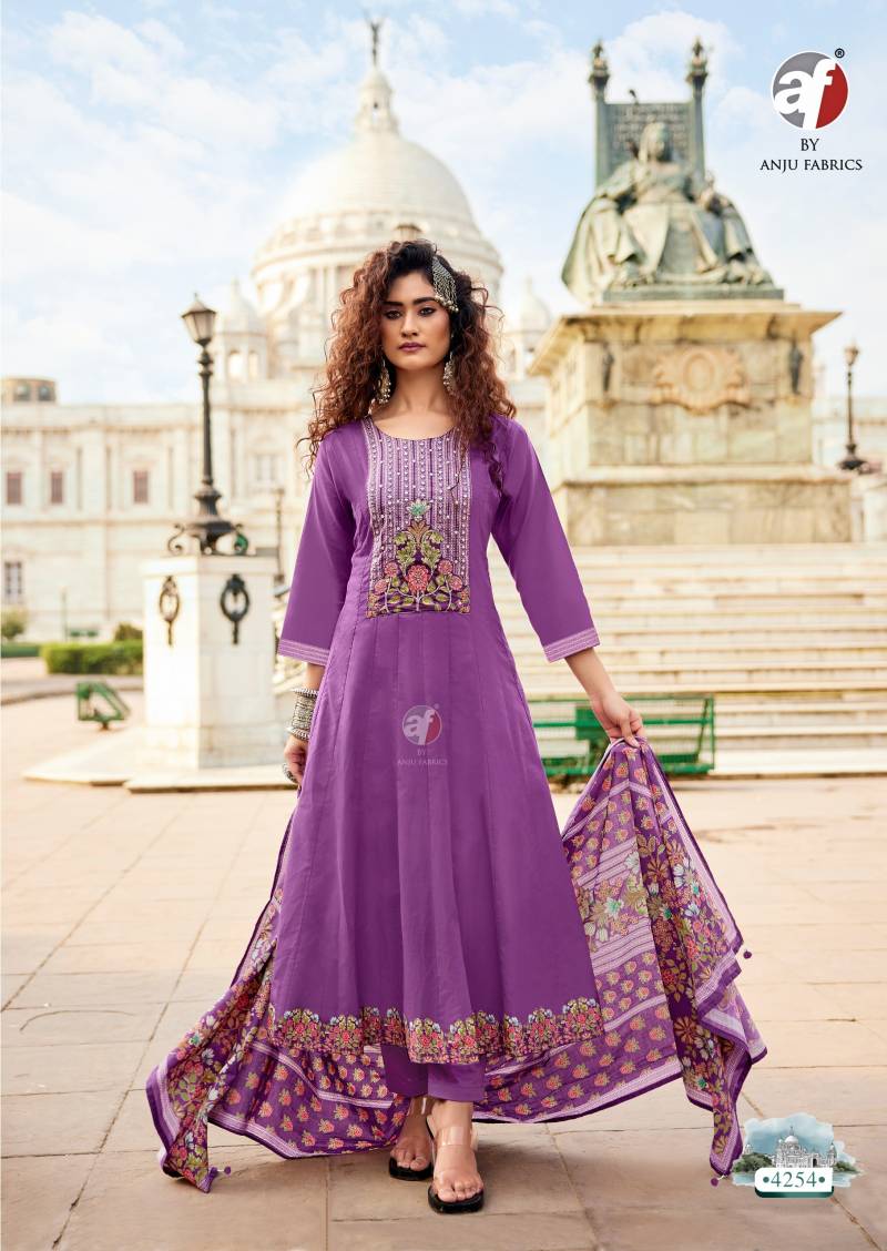 Af Cotton Kali Fancy Kurti Bottom With Dupatta Collection