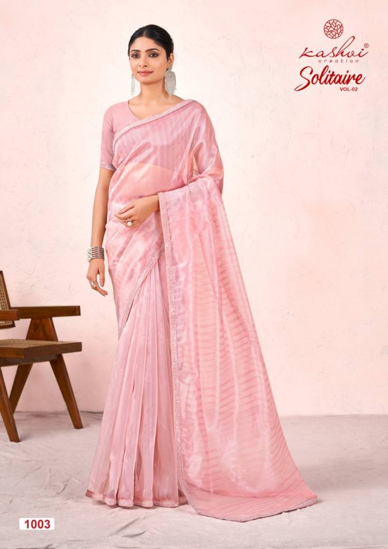 Kashvi Solitaire Vol 2 Organza Silk With Cut Work Saree Collection