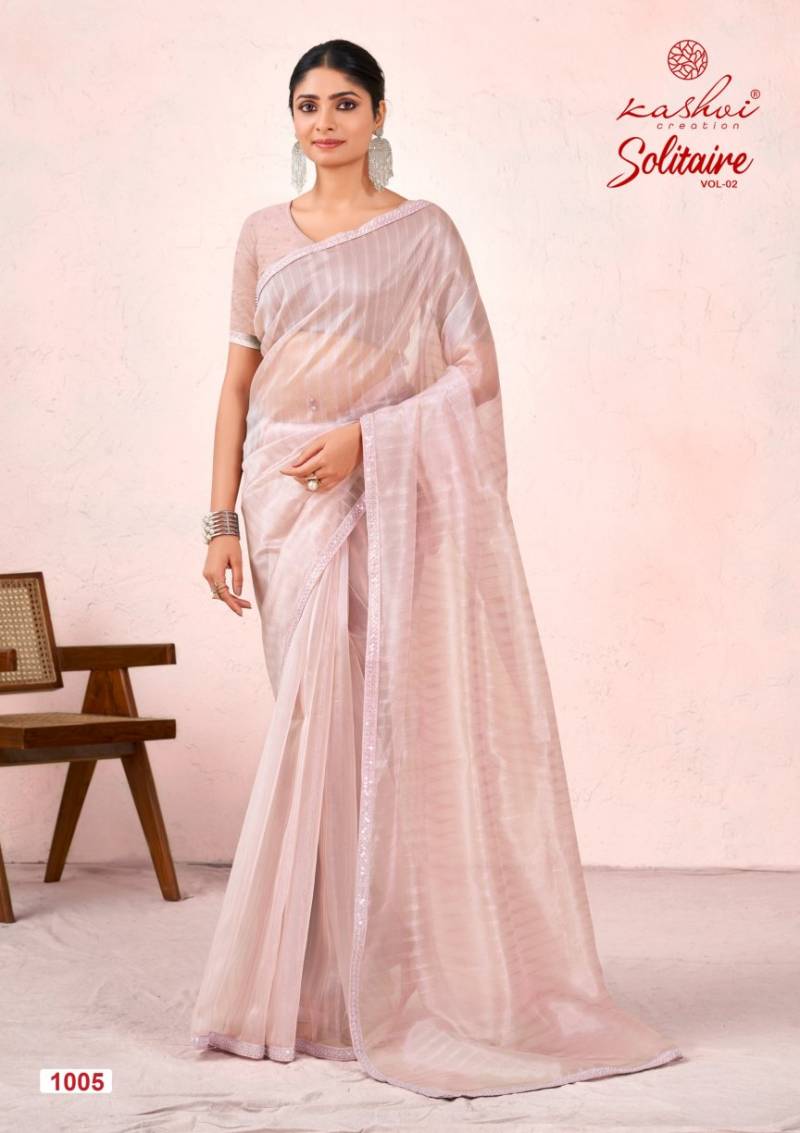 Kashvi Solitaire Vol 2 Organza Silk With Cut Work Saree Collection