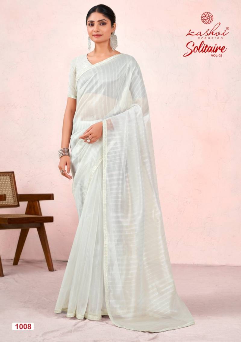 Kashvi Solitaire Vol 2 Organza Silk With Cut Work Saree Collection