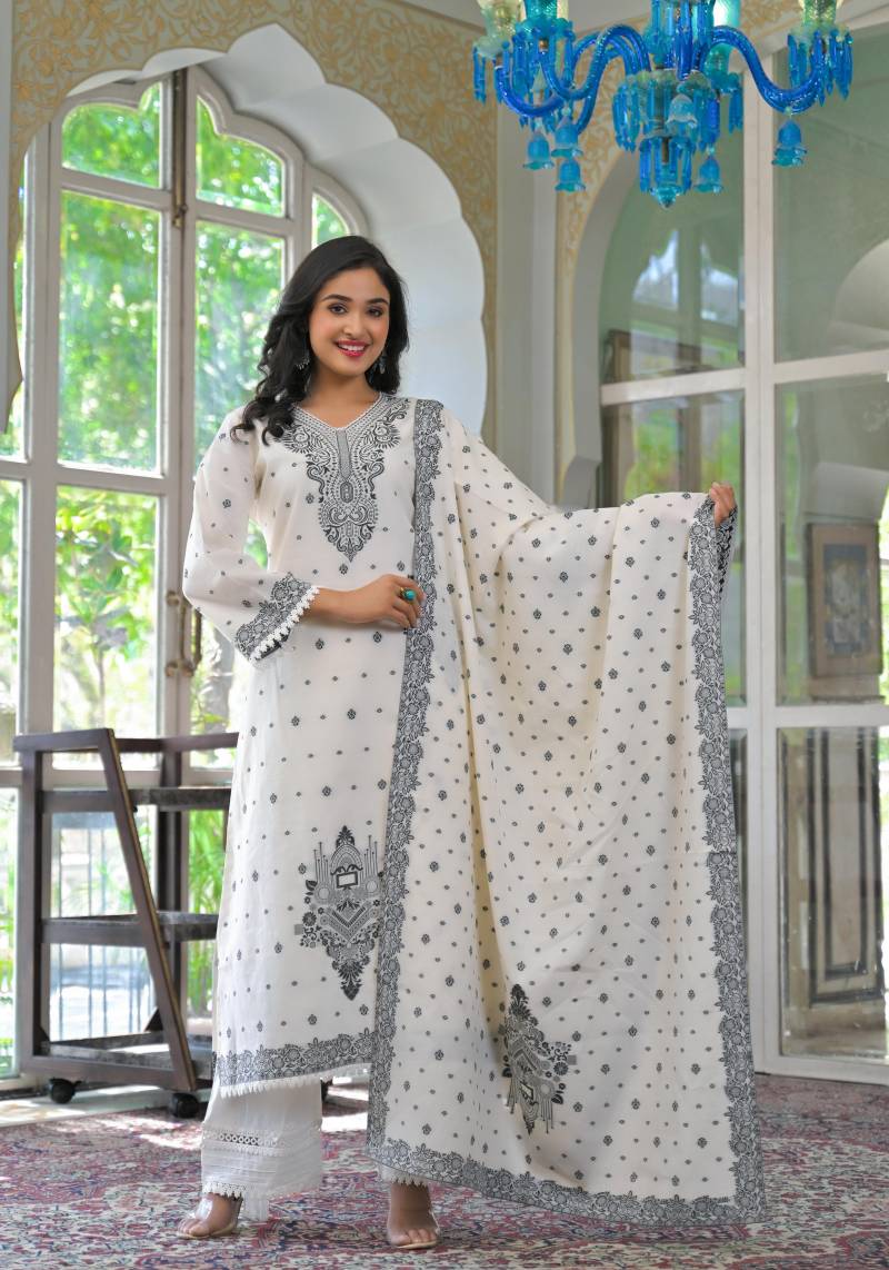 Tanyaa P 366 Cotton Printed Kurti Bottom With Dupatta