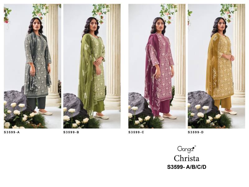 Ganga Christa Cotton Printed Embroidered Salwar Suit Collection