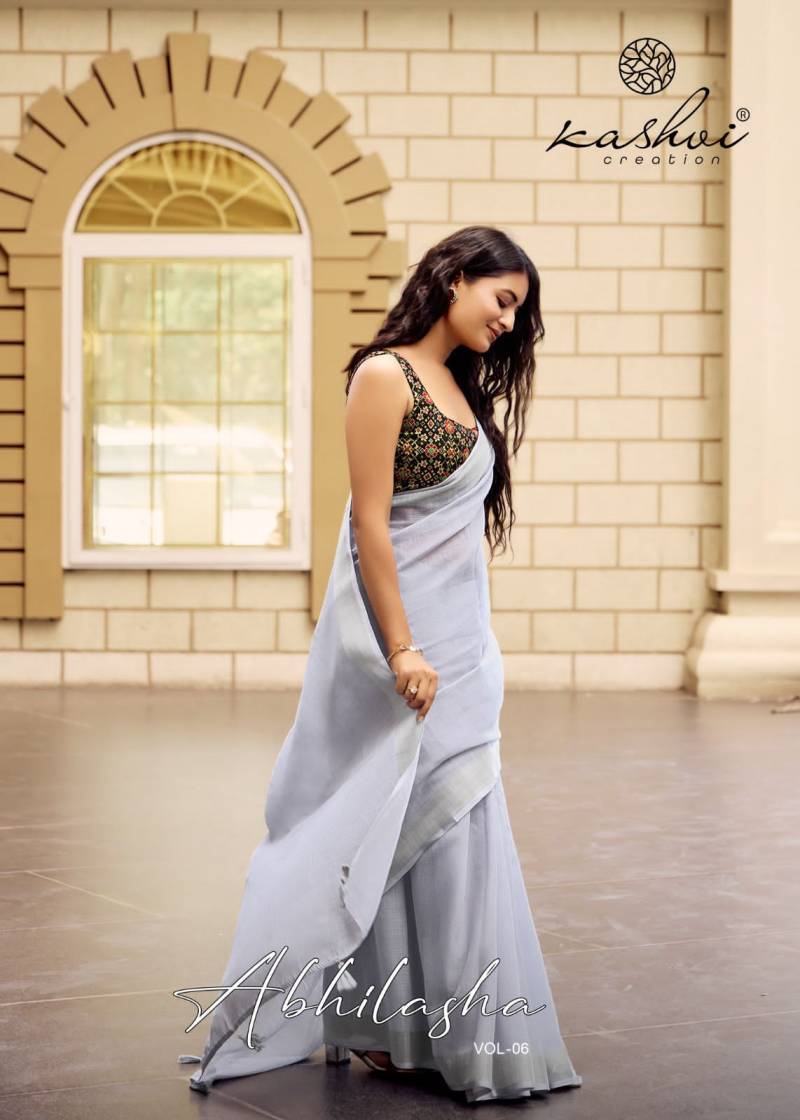 Kashvi Abhilasha Vol 6 Linen Silk Fancy Saree Collection