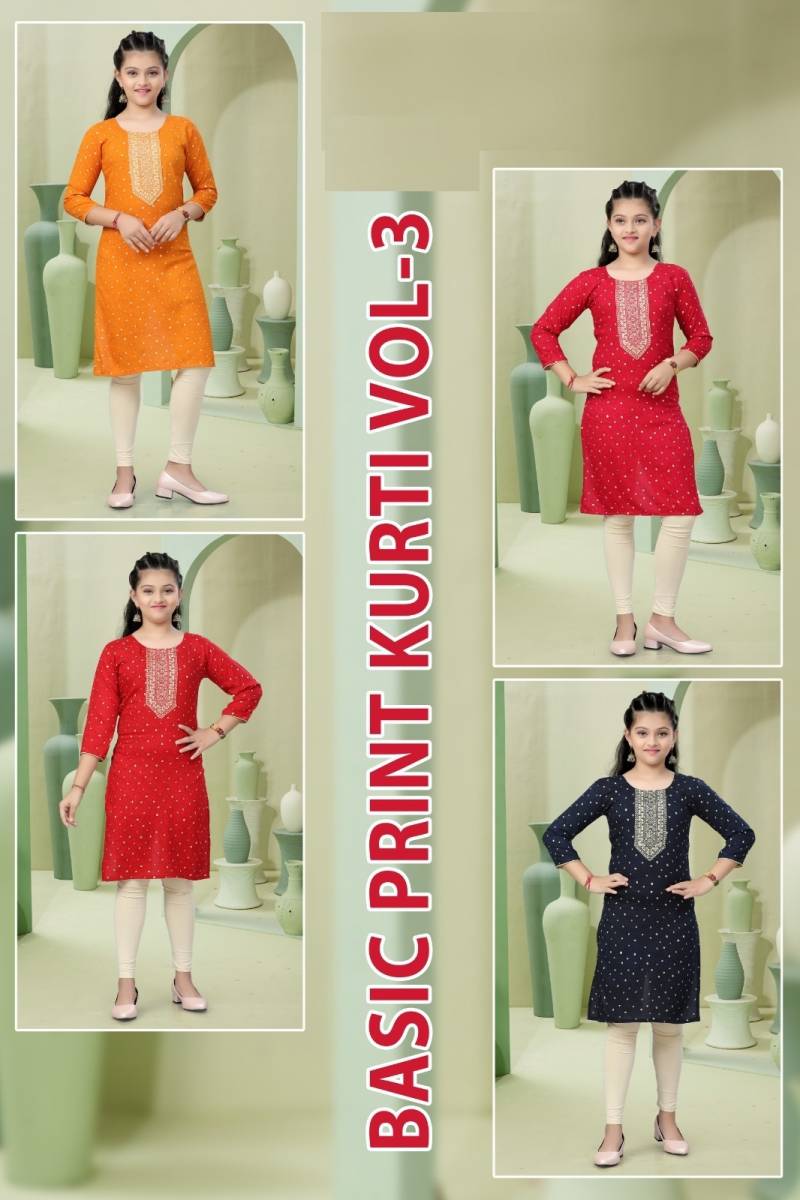 Basic Print Kurti Vol 3 Rayon Printed Kurti Collection