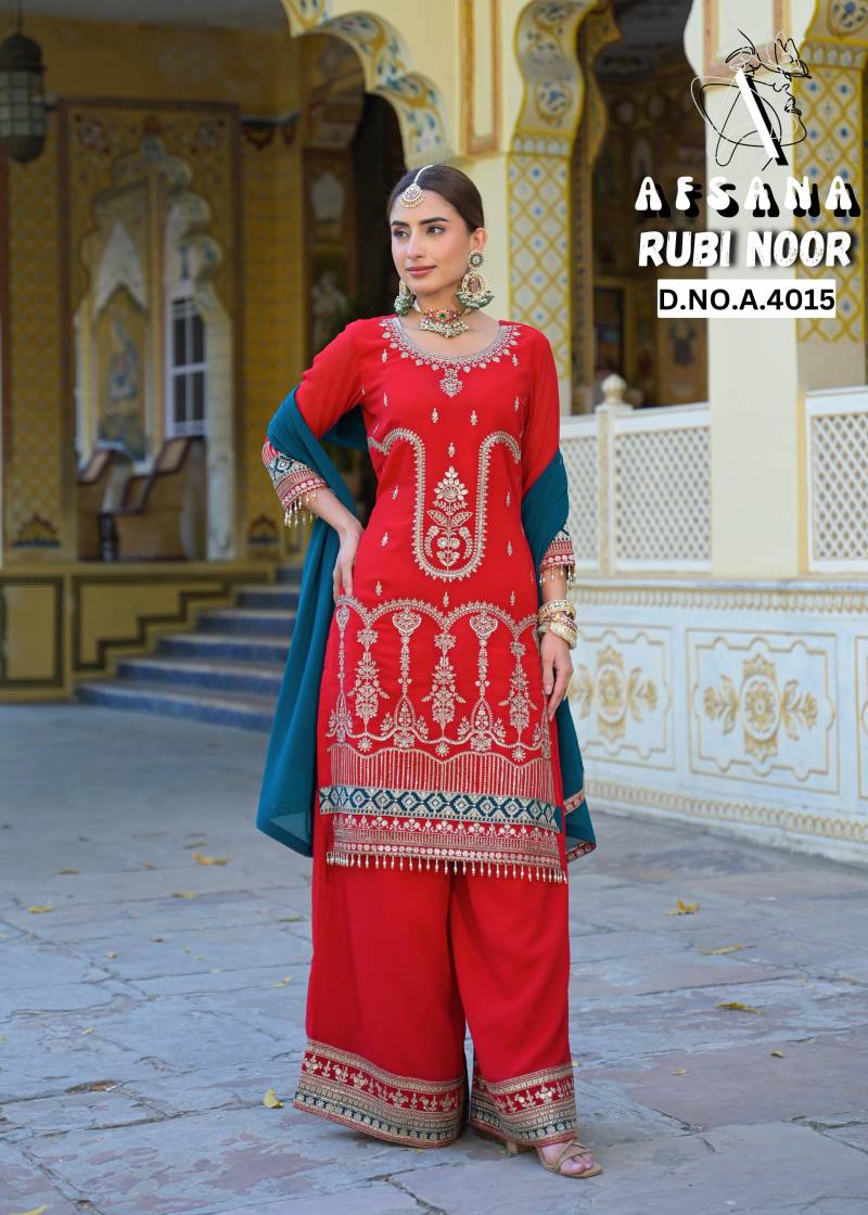 Afsana Rubi Noor Georgette Kurti Bottom With Dupatta Collection