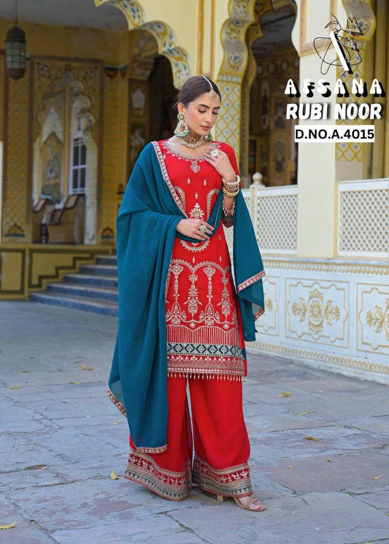 Afsana Rubi Noor Georgette Kurti Bottom With Dupatta Collection