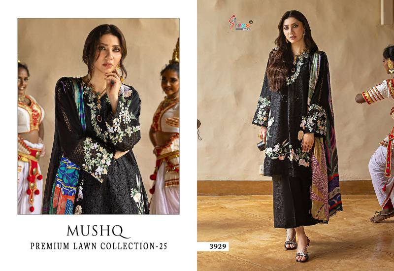 Shree Mushq Premium Lawn Collection 25 Cotton Dupatta Pakistani Suit