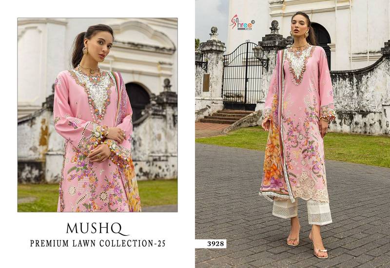 Shree Mushq Premium Lawn Collection 25 Cotton Dupatta Pakistani Suit
