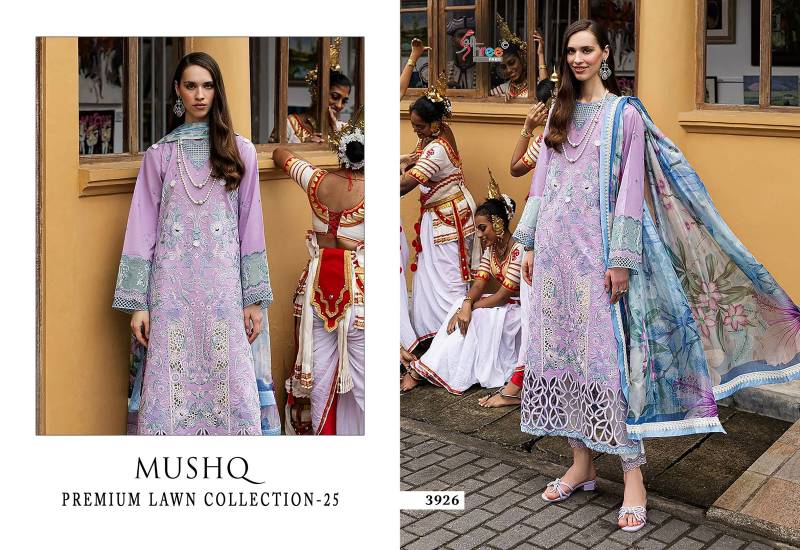 Shree Mushq Premium Lawn Collection 25 Cotton Dupatta Pakistani Suit