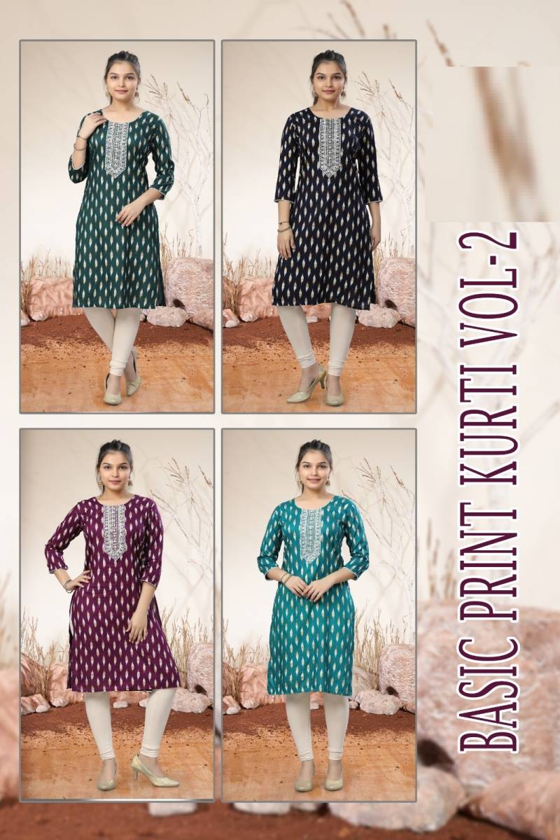 Basic Print Kurti Vol 2 Rayon Printed Kurti Collection