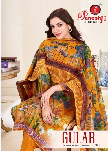 Ganeshji Gulab Vol 01 Soft Cotton Digital Printed Dress Material
