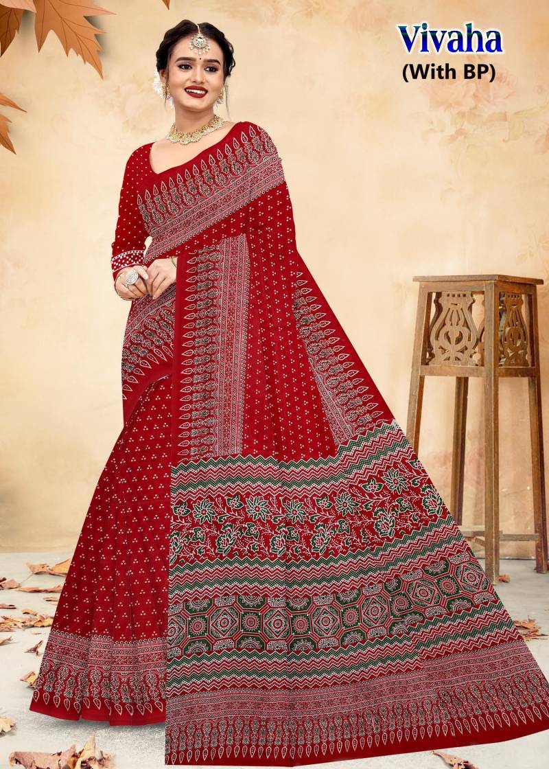 Devson Vivaha Cotton Printed Fancy Saree Collection