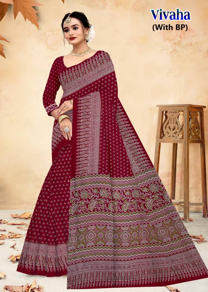 Devson Vivaha Cotton Printed Fancy Saree Collection