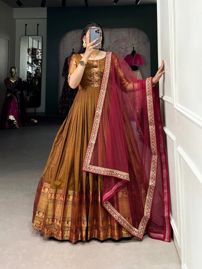 Lekha YF 5313 Designer Gown With Dupatta Collection