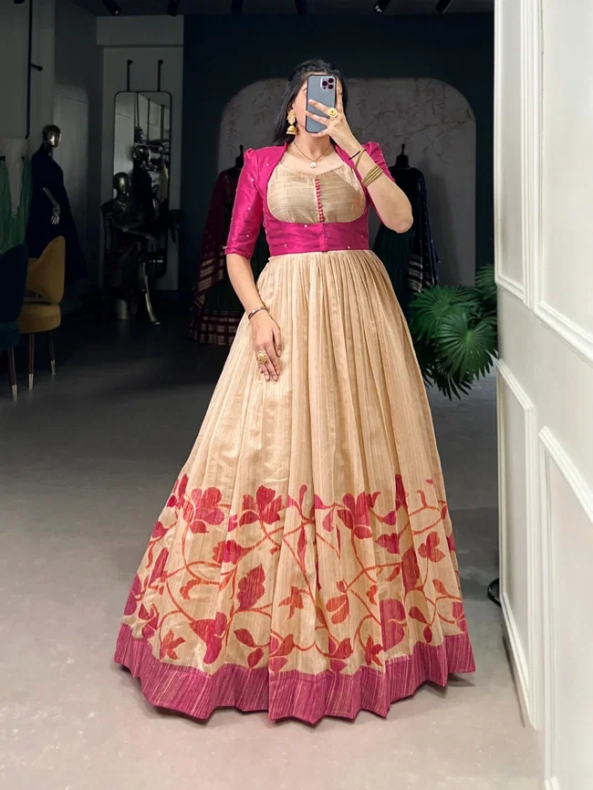 Lekha YF 5027 Designer Silk Gown With Koti Collection