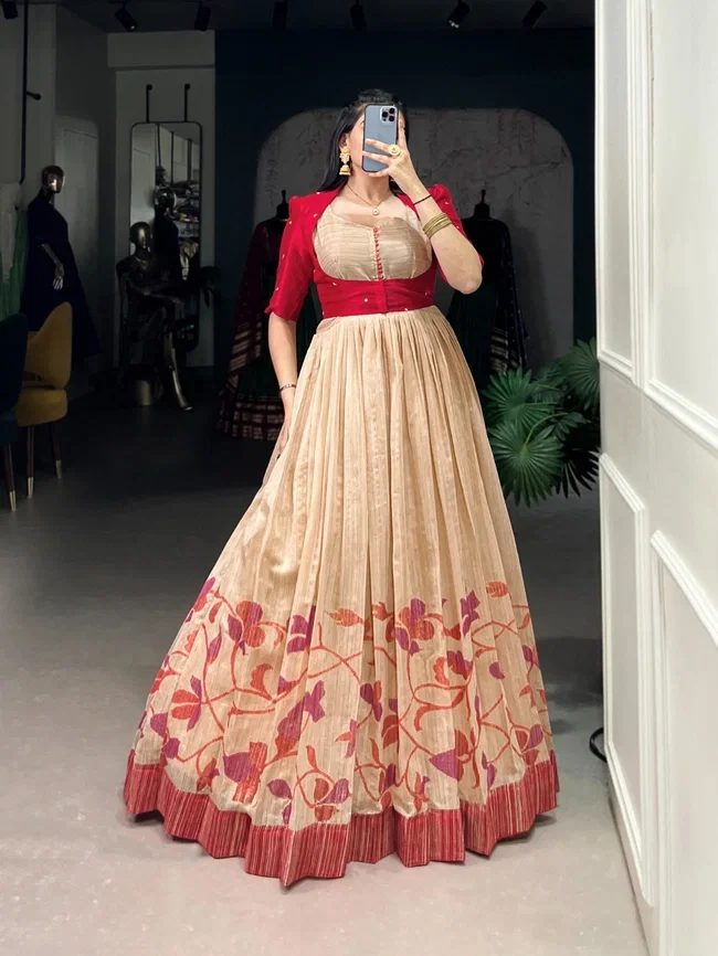 Lekha YF 5027 Designer Silk Gown With Koti Collection