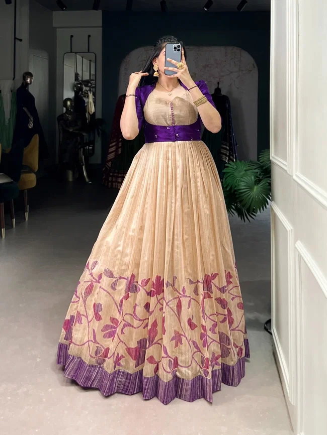 Lekha YF 5027 Designer Silk Gown With Koti Collection