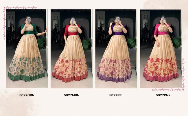 Lekha YF 5027 Designer Silk Gown With Koti Collection