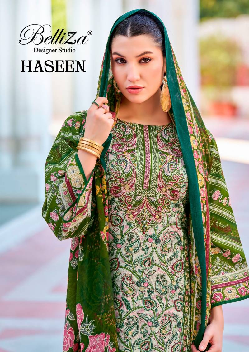 Belliza Haseen 854 Series Cotton Digital Printed Dress Material