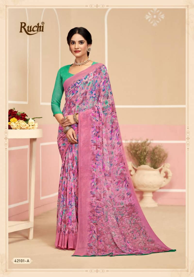 Ruchi Ragaa Georgette 17 Printed Saree Collection