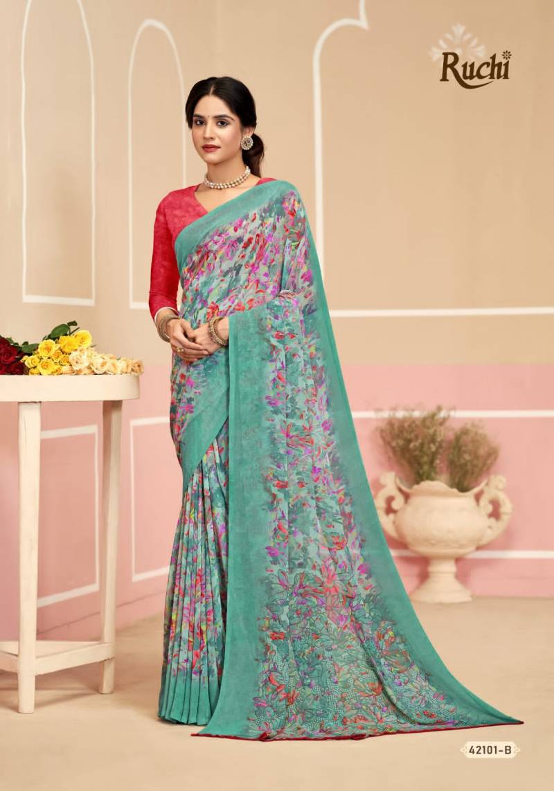 Ruchi Ragaa Georgette 17 Printed Saree Collection