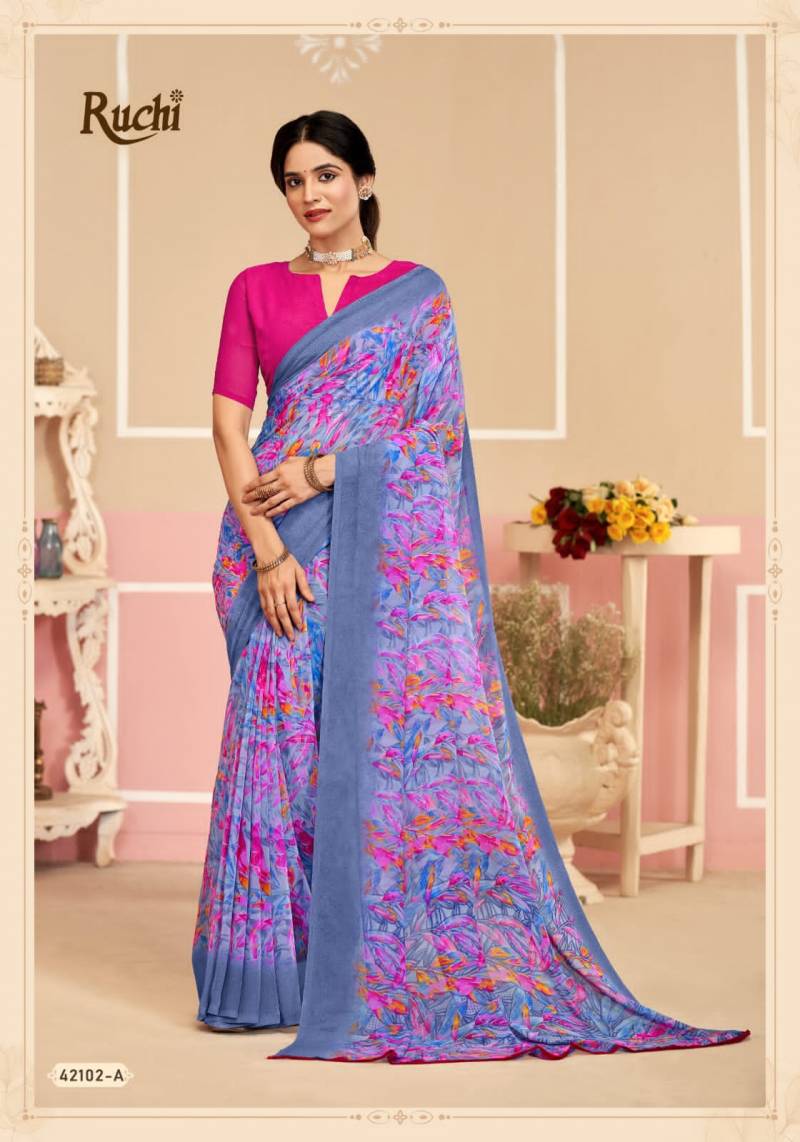Ruchi Ragaa Georgette 17 Printed Saree Collection