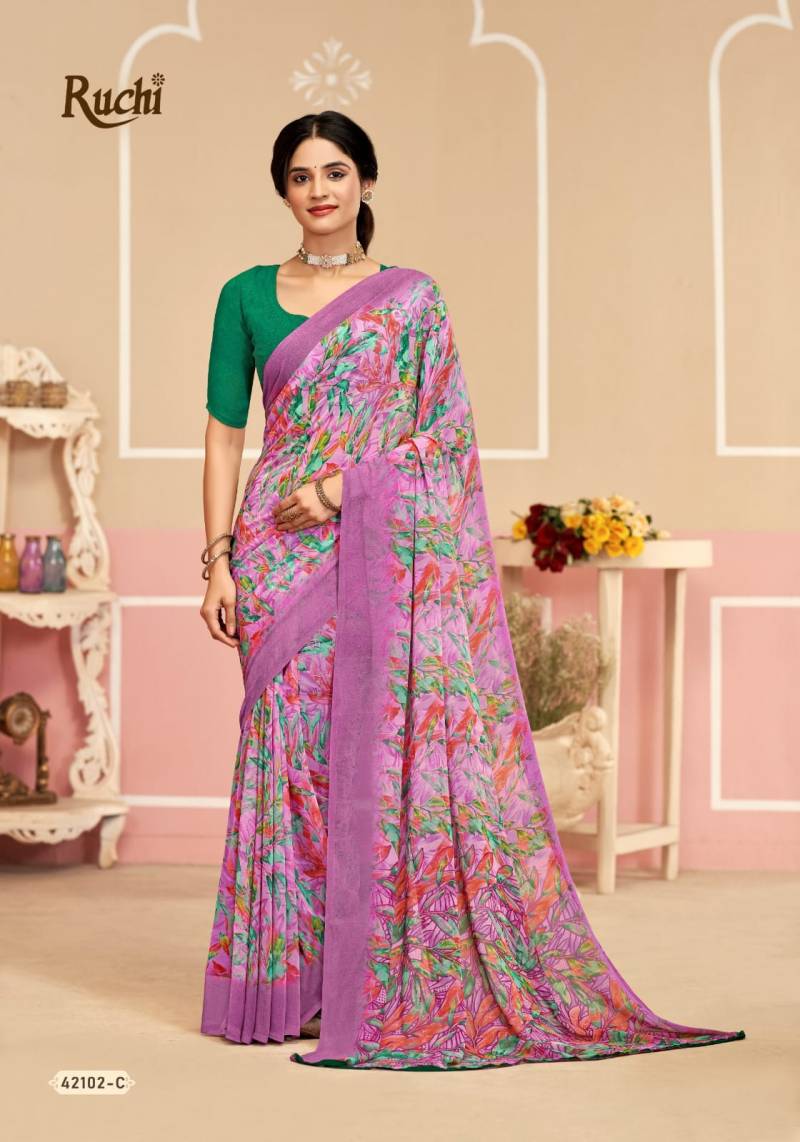 Ruchi Ragaa Georgette 17 Printed Saree Collection