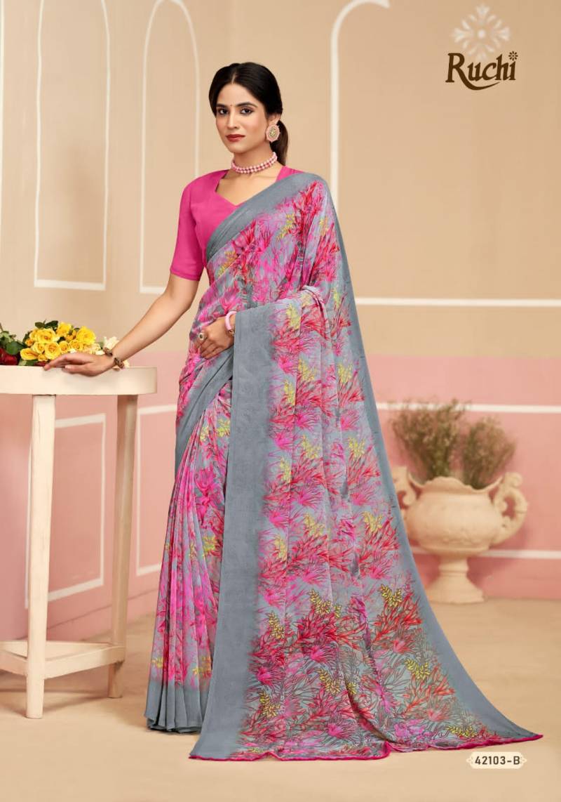 Ruchi Ragaa Georgette 17 Printed Saree Collection