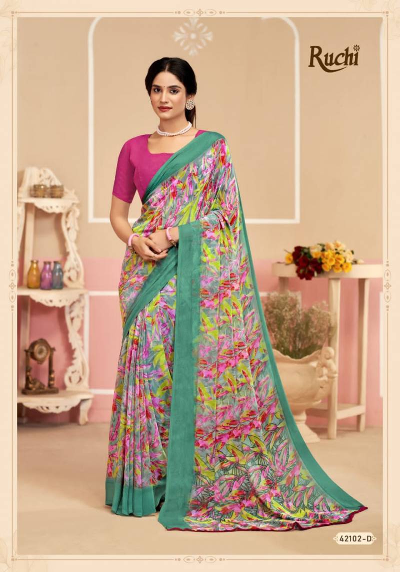 Ruchi Ragaa Georgette 17 Printed Saree Collection