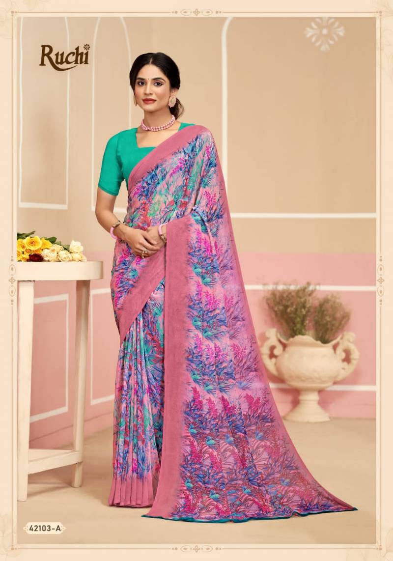 Ruchi Ragaa Georgette 17 Printed Saree Collection