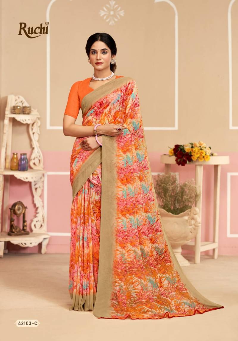 Ruchi Ragaa Georgette 17 Printed Saree Collection
