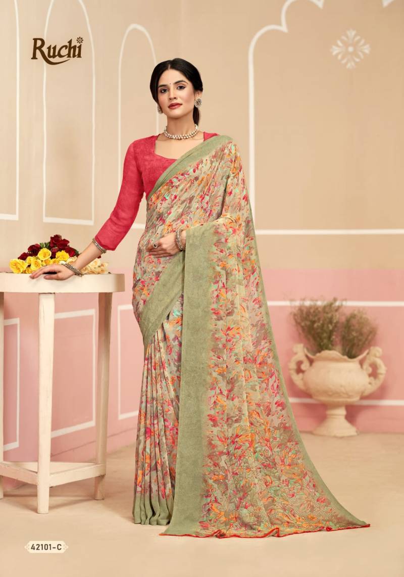 Ruchi Ragaa Georgette 17 Printed Saree Collection