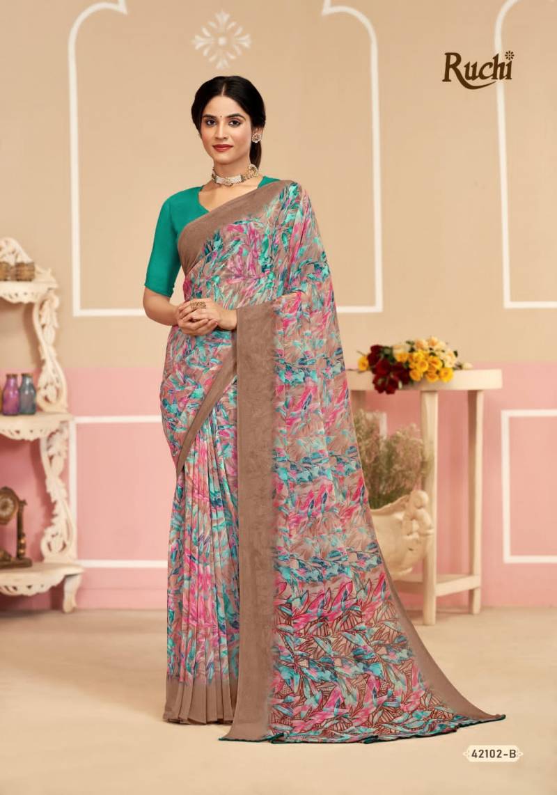 Ruchi Ragaa Georgette 17 Printed Saree Collection