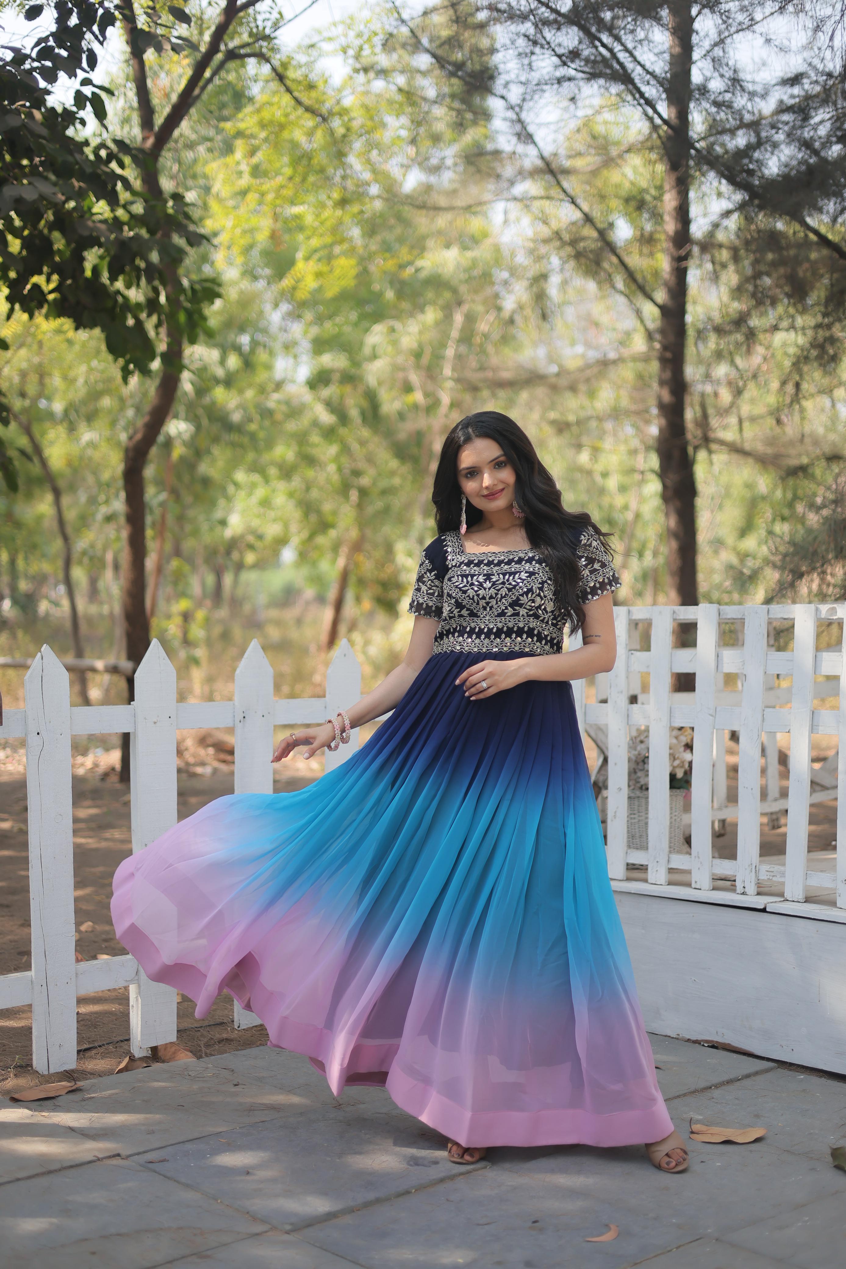 Lekha KA 1106 Faux Blooming with Embroidery Zari Sequins Gown Collection