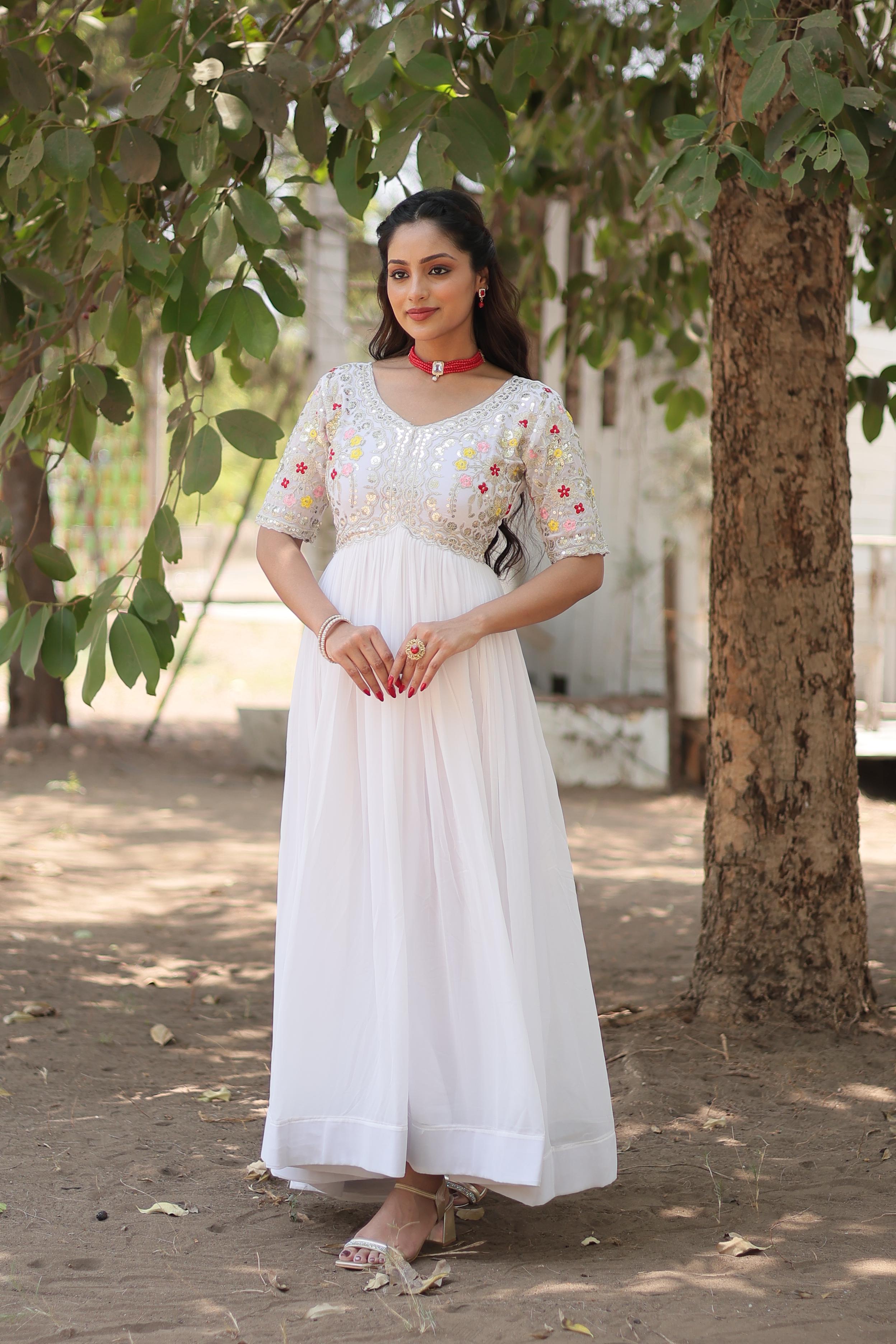 Lekha KA 1110 Faux Blooming with Embroidery Zari Sequins Gown Collection