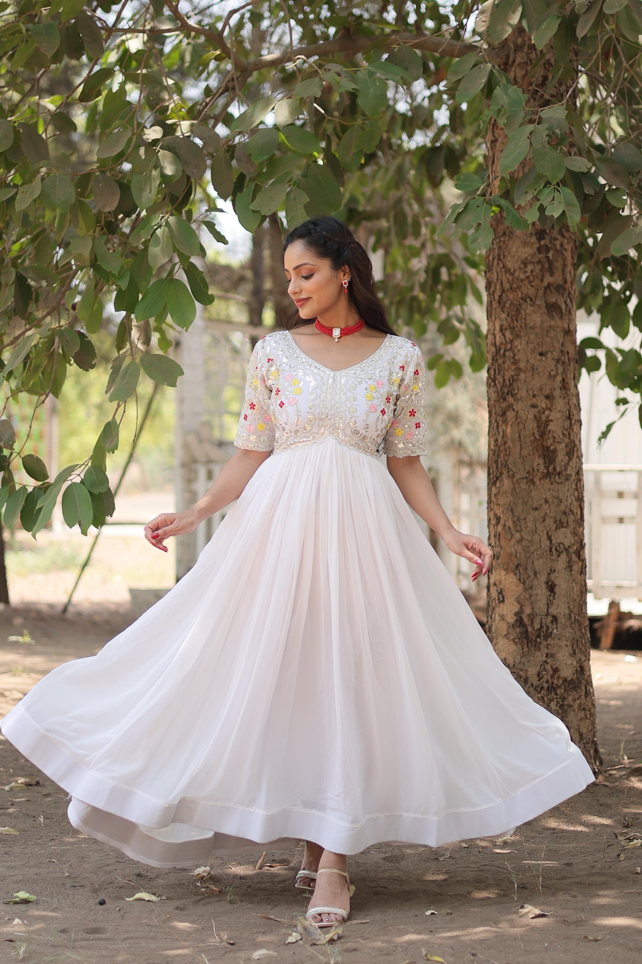 Lekha KA 1110 Faux Blooming with Embroidery Zari Sequins Gown Collection