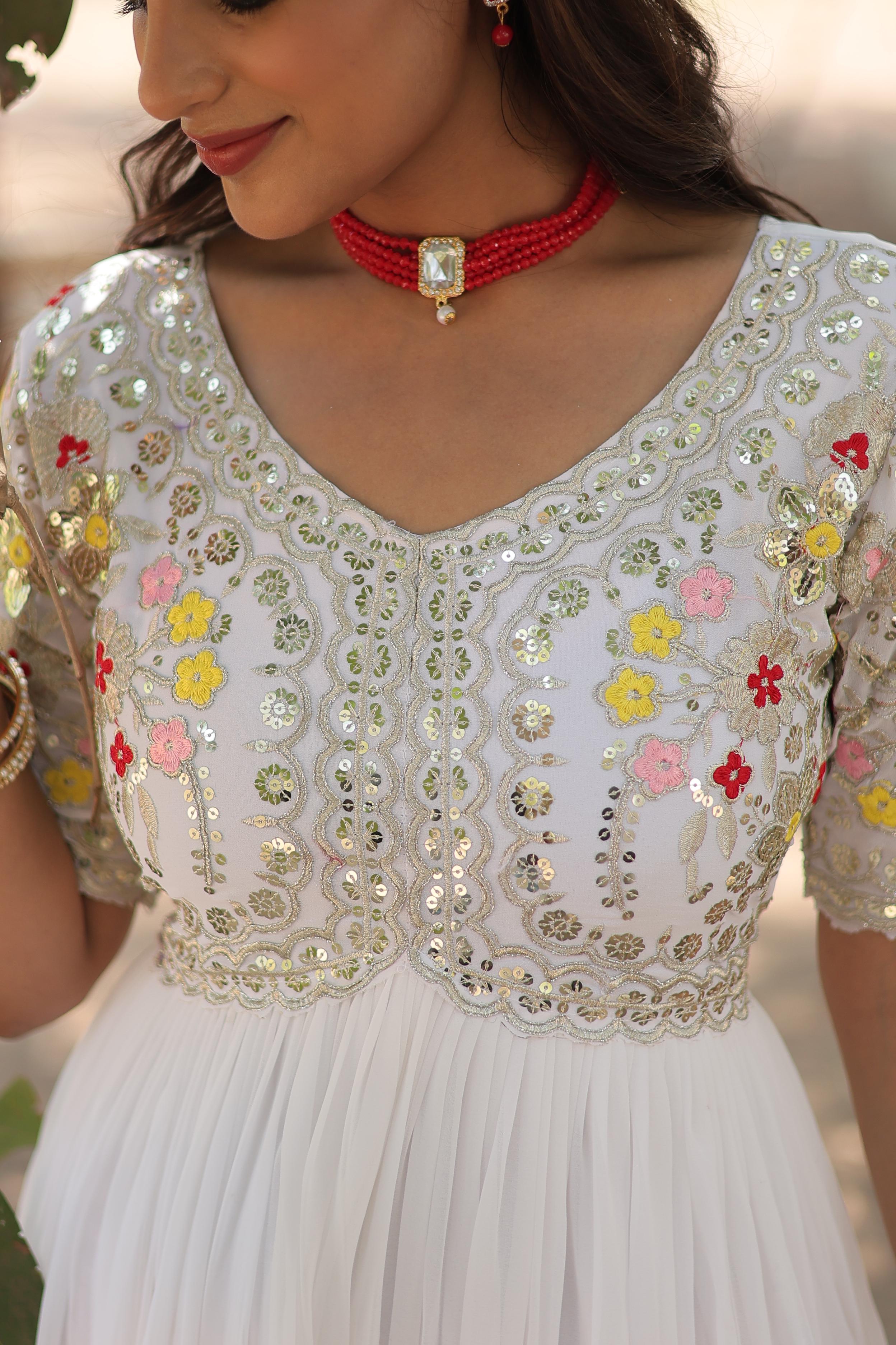 Lekha KA 1110 Faux Blooming with Embroidery Zari Sequins Gown Collection