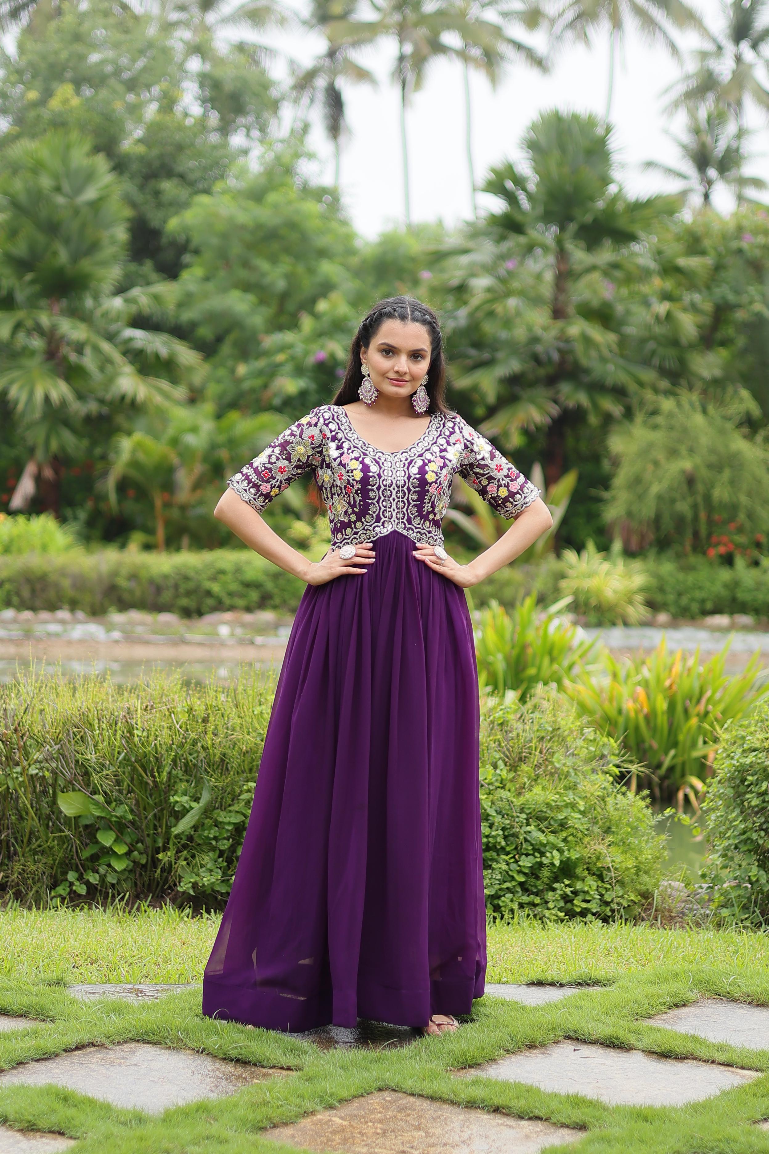 Lekha KA 1110 Faux Blooming with Embroidery Zari Sequins Gown Collection