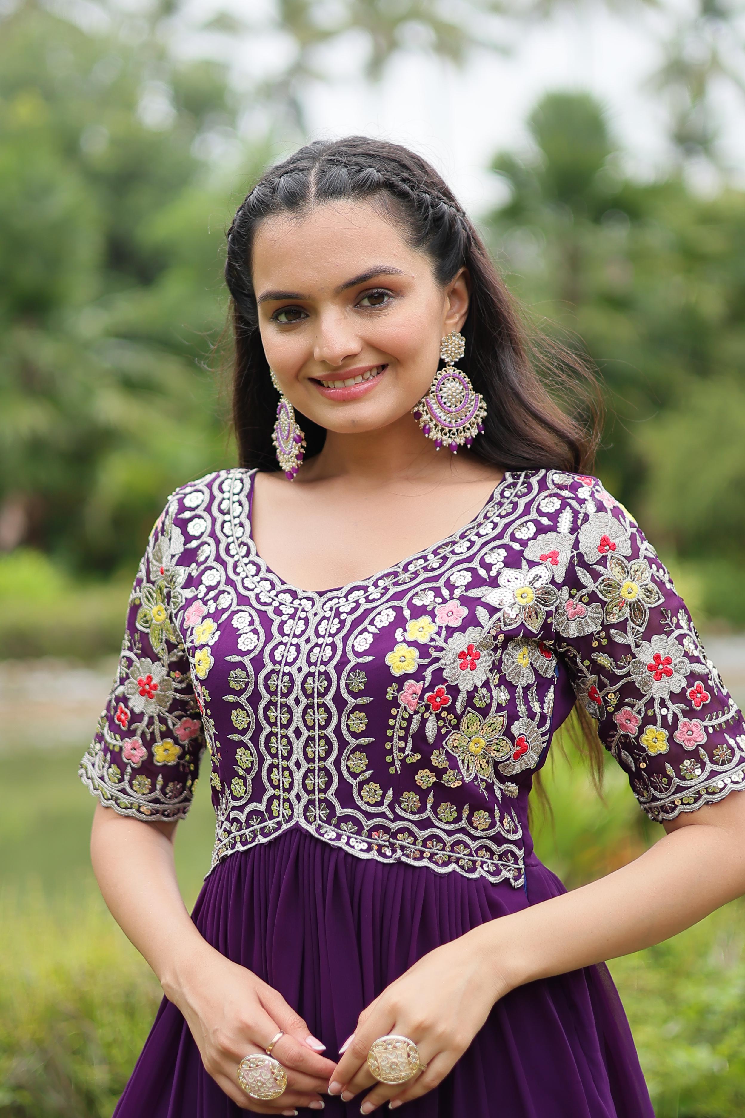 Lekha KA 1110 Faux Blooming with Embroidery Zari Sequins Gown Collection