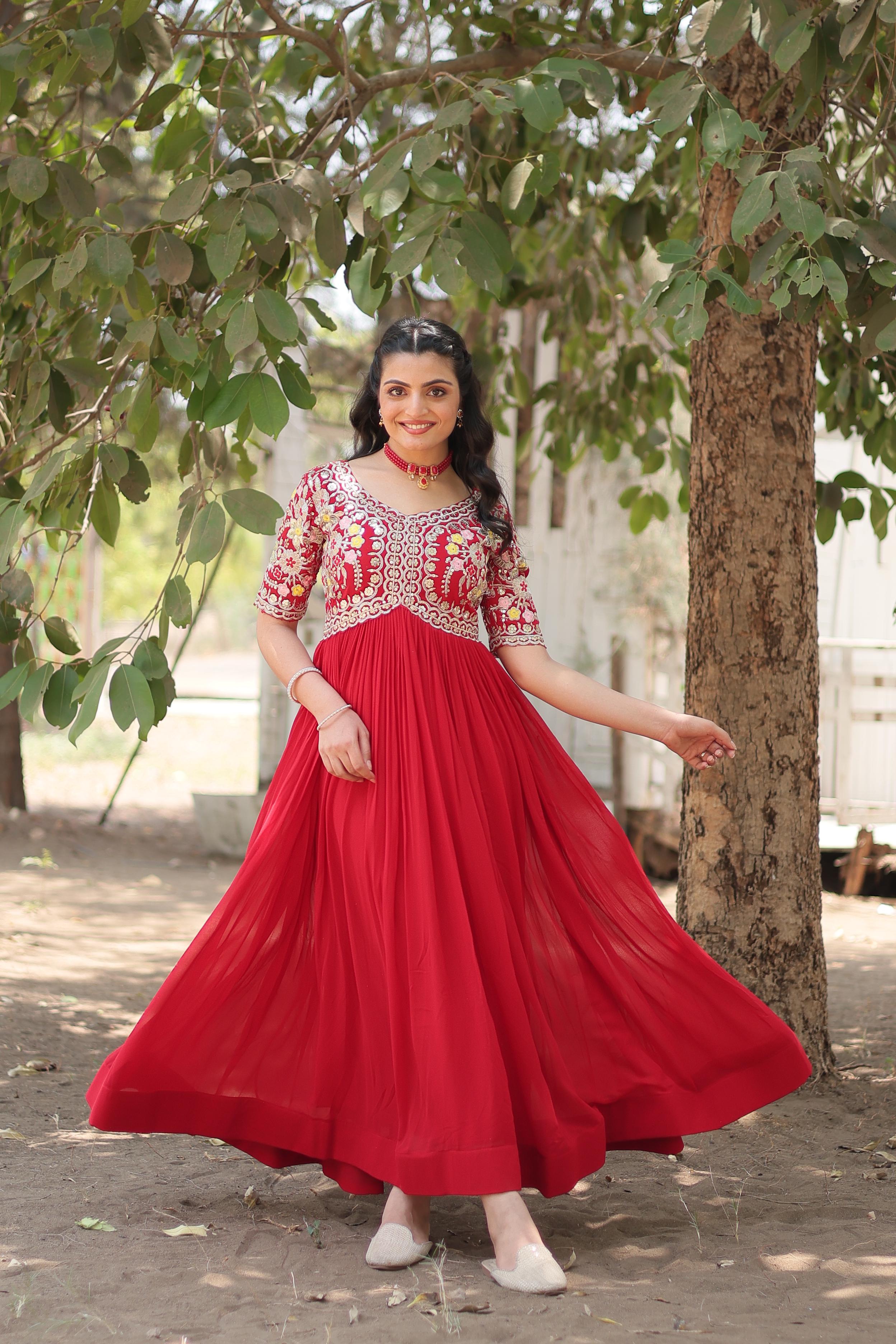 Lekha KA 1110 Faux Blooming with Embroidery Zari Sequins Gown Collection