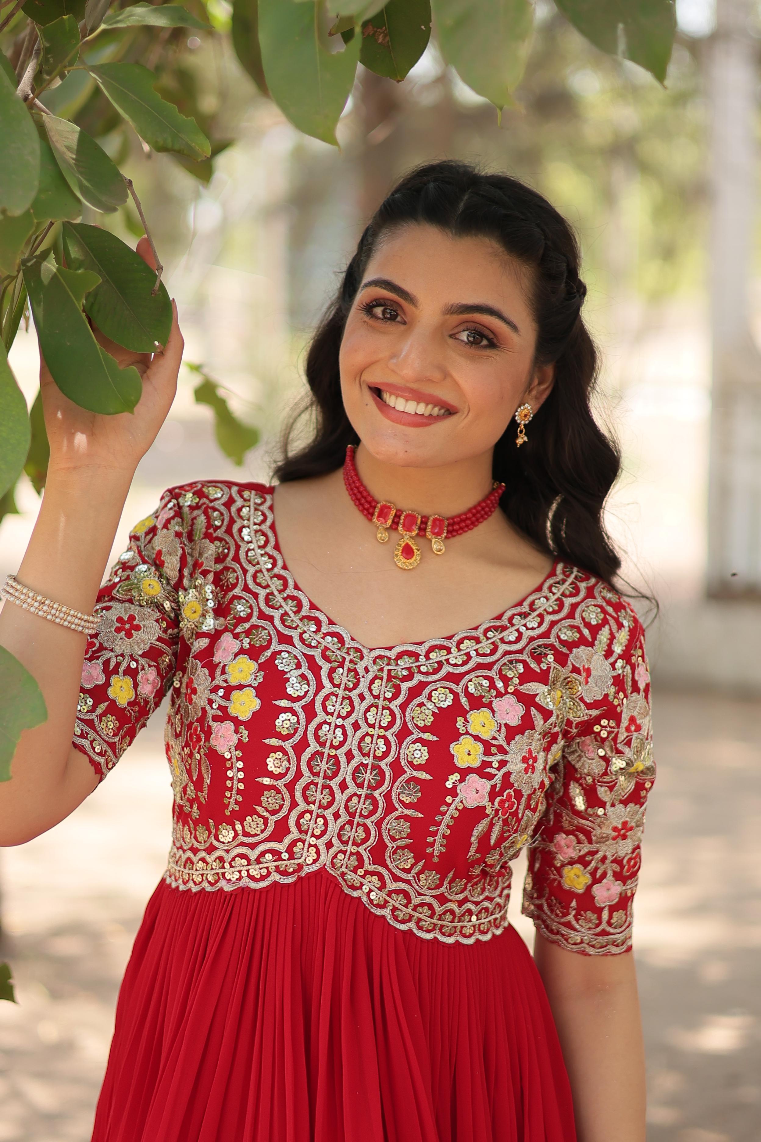 Lekha KA 1110 Faux Blooming with Embroidery Zari Sequins Gown Collection