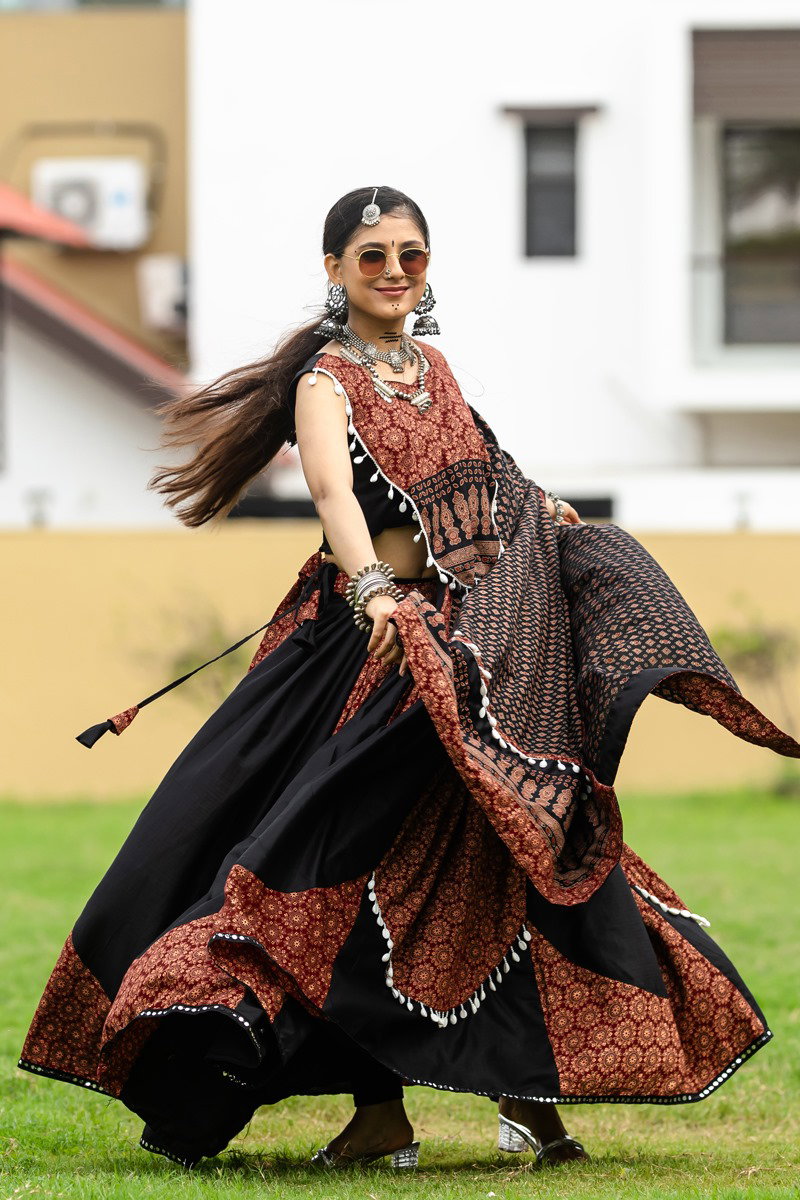 Aawiya Rajwadi Vol 10 SKU 7072 Pure Cotton Printed Navratri Special Lehenga Choli