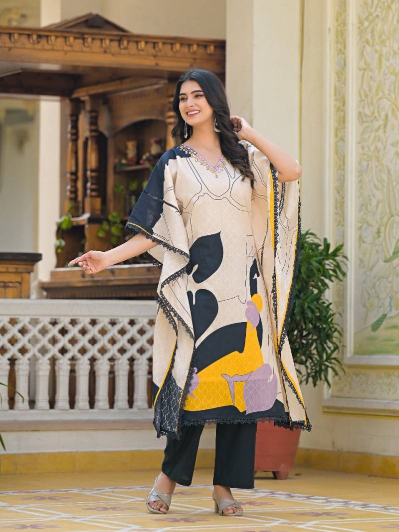Tanyaa P 378 Cotton Fancy Kaftan With Bottom