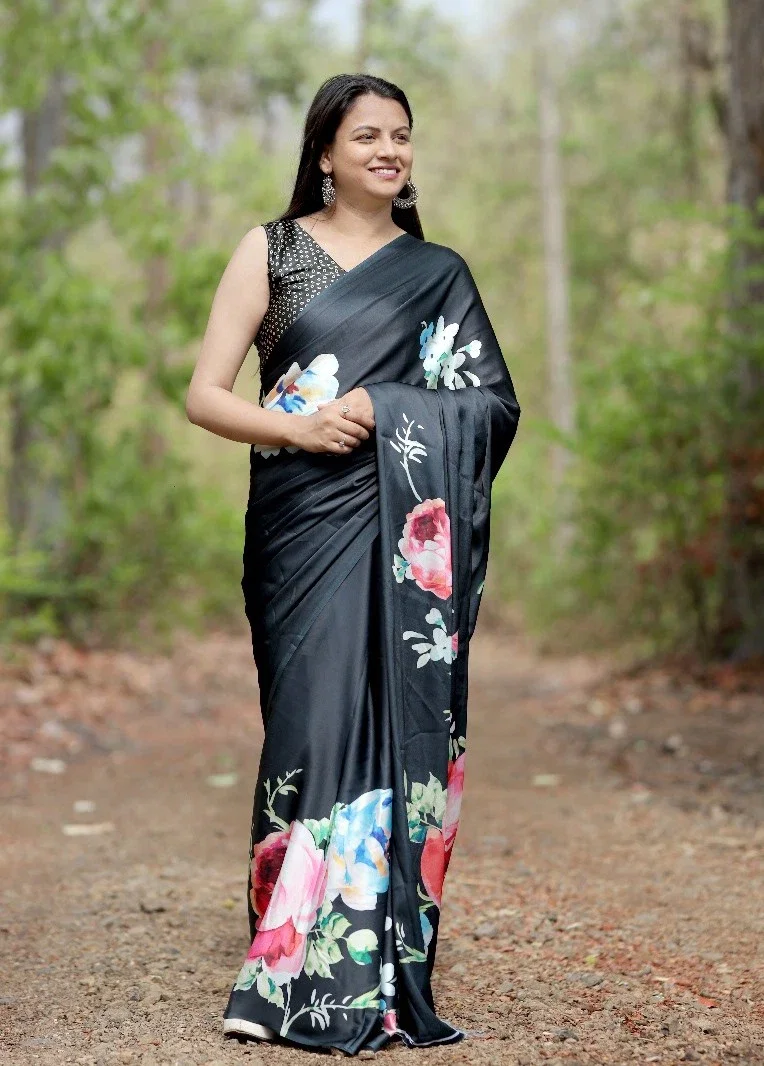 Sf Sizzler 7 Japan Satin Digital Printed Fancy Saree