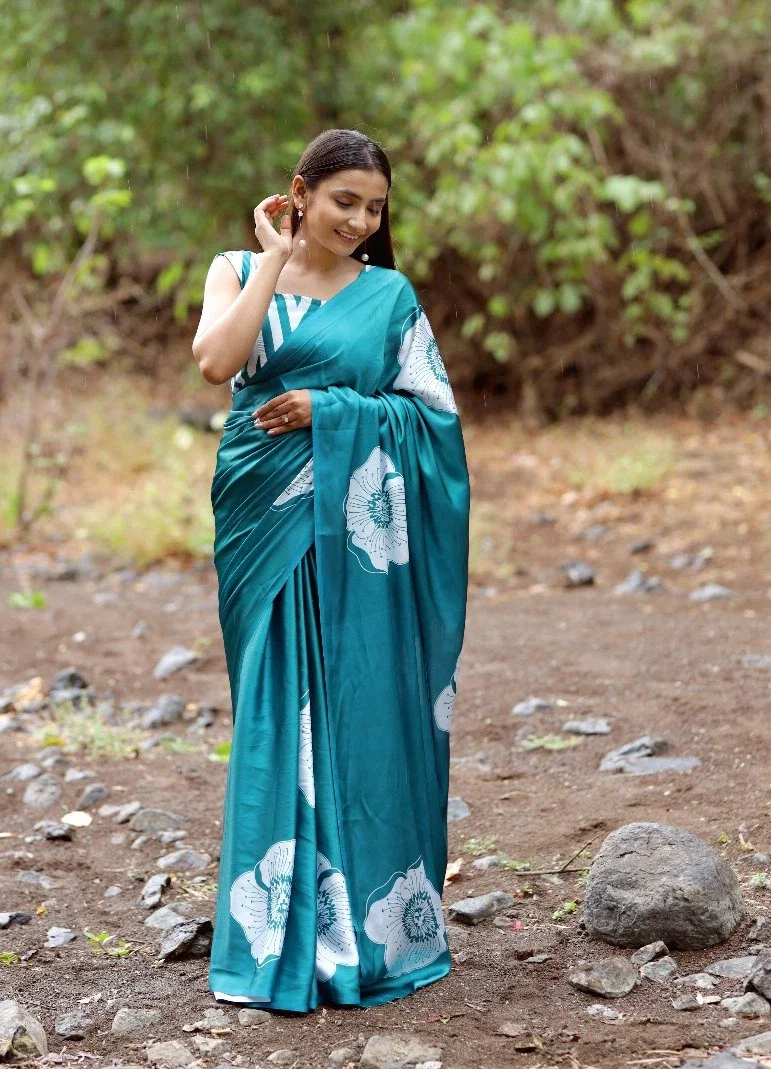 Sf Sizzler 7 Japan Satin Digital Printed Fancy Saree