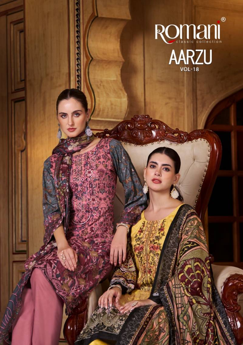Romani Aarzu Vol 18 Soft Cotton Digital Printed Dress Material