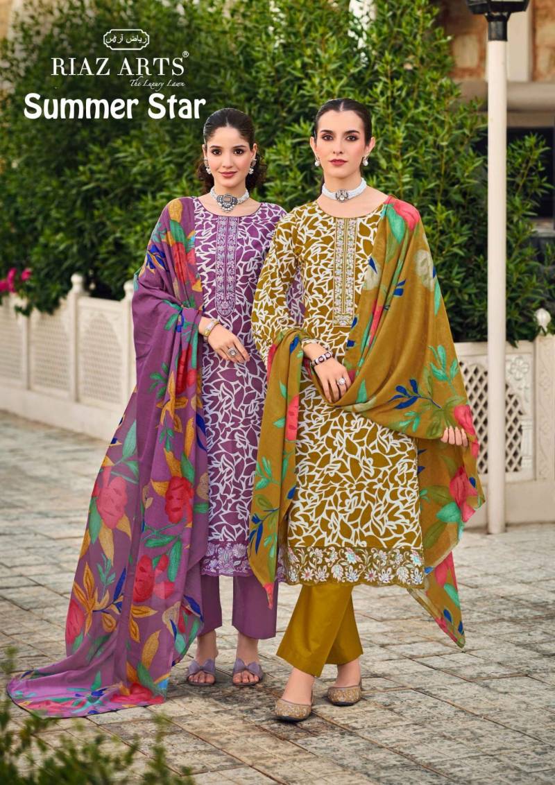Riaz Arts Summer Star Lawn Digital Printed Dress Material Collection