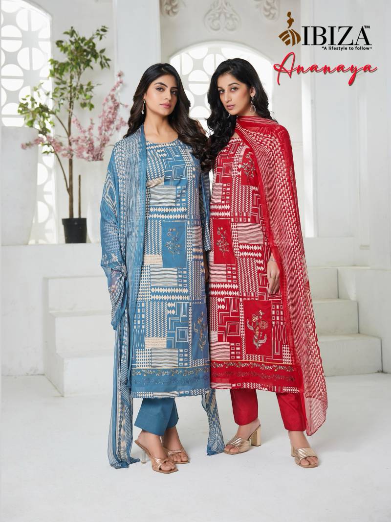 Ibiza Ananaya Cambric Cotton Digital Printed Fancy Salwar Kameez