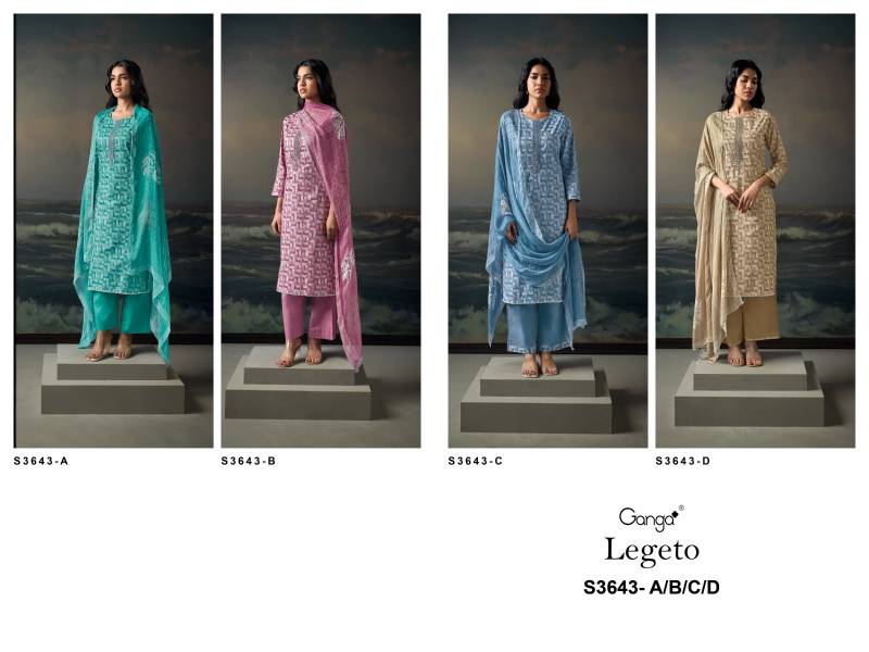 Ganga Legeto Cotton Printed Embroidered Salwar Suit Collection